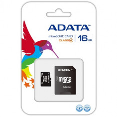 MicroSDHC, 16GB, Class 4, adaptor SD, 99 ani, &amp;#039;AUSDH16GCL4-RA1&amp;#039; foto