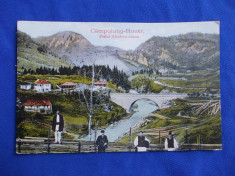 CARTE POSTALA CAMPULUNG-RUCAR / PODUL DAMBOVICIOAREI - CIRCULATA / 1924 foto