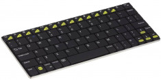 Mini tastatura bluetooth universala, aluminiu, Negru foto