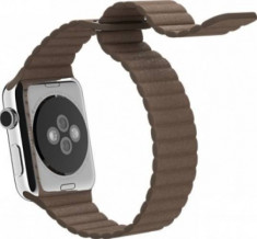 Apple Watch curea piele maro 42 mm marimea m foto