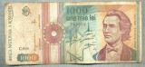 A1386 BANCNOTA-ROMANIA-1000 LEI-1991 -SERIA 0020 -EMINESCU -starea care se vede