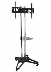 Stand TV podea BlackMount T21 Chrome ptr TV cu diagonale intre 82cm si 160cm, inaltime reglabila foto