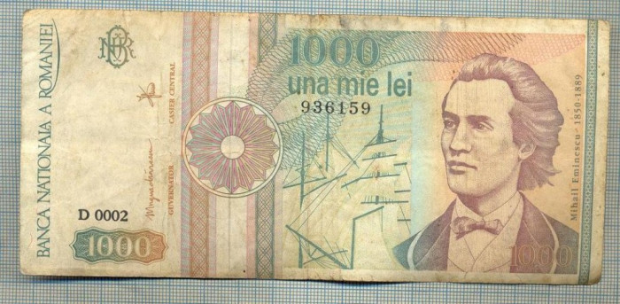 A1368 BANCNOTA-ROMANIA-1000 LEI-1991 -SERIA 0002 -EMINESCU -starea care se vede