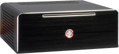 Inter-Tech Inter-Tech E-i7 Black, Aluminium Mini-ITX Case, cu sursa 84W externa, 1x5.25 foto