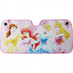 Parasolar auto Disney Princess, folie de aluminiu, imprimeu multicolor, 130 X 60 cm, 2 ventuze foto