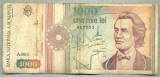 A1397 BANCNOTA-ROMANIA-1000 LEI-1991 -SERIA 0013 -EMINESCU -starea care se vede