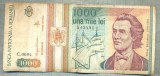 A1375 BANCNOTA-ROMANIA-1000 LEI-1993 -SERIA 0004 -EMINESCU -starea care se vede