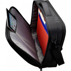 Geanta corporate nylon 16&amp;#039; cu buzunar pentru ipad ,black/red, ZLC216 foto