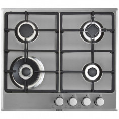 Plita incorporabila Beko HIMW64225SX, Gaz, 4 Arzatoare, Wok, 60 cm, Inox foto