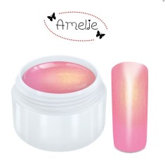 GEL UV AMELIE COLOR GOLDEN PINK 5ML, GEL COLOR ROZ CU REFLEXII AURII foto