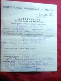 Autorizatie pt Zona de Frontiera - 1951- Directia Gen. A Militiei