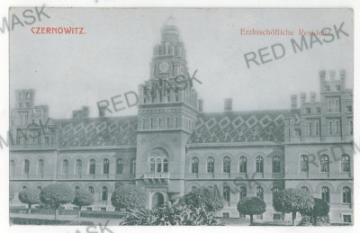 3506 - CERNAUTI, Bucovina, Metropolitan Residence - old postcard - used - 1909 foto