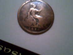 Moneda M. Britanie 1880 - 1 penny -stare buna foto