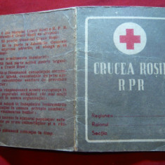 Carnet de Membru Crucea Rosie RPR cu 7 timbre Fiscale