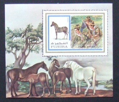 FUJEIRA - FAUNA, SCUTISM, 1 S/S DANTELATA, NEOBLITERATA - F 065 foto