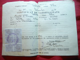 Certificat de Nationalitate 1946 cu 6 timbre fiscale