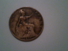 Moneda M. Britanie 1899 - 1 penny -stare buna foto