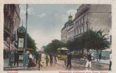 BUCURESTI , BULEVARDUL ACADEMIEI SPRE HOTEL BRISTOL, TRAMVAI , CIRC. 1923 foto