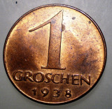 A.015 AUSTRIA 1 GROSCHEN 1938 XF/AUNC RARA, Europa, Bronz