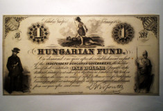 153. UNGARIA UNGARIAN FUND. KOSSUTH 1 ONE DOLLAR 1852 AUNC foto
