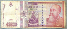 A1445 BANCNOTA-ROMANIA- 10000 LEI-1994-SERIA 0010-IORGA-starea care se vede foto