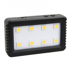 JJC LED8 Lampa foto-video 8 LEDuri SMD pentru smartphone, mirrorless sau DSLR foto