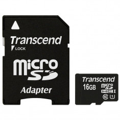Card memorie Transcend Micro SDHC 16GB + Adaptor SD foto