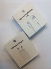 Incarcator + cablu de date pentru IPhone 5 si 5s originale Apple foto