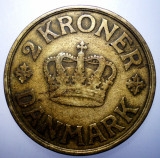 7.546 DANEMARCA CHRISTIAN X 2 KRONER 1925, Europa, Bronz-Aluminiu