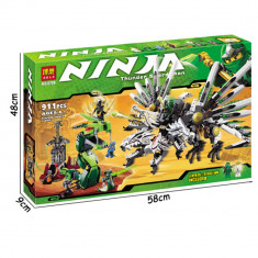 JOC CONSTRUCTIE URIAS DIN PIESE TIP LEGO,COMPATIBILE 100%,DRAGONUL NINJA,911pcs. foto