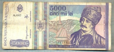 A1499 BANCNOTA-ROMANIA- 5000 LEI-1993-SERIA 0002-AVRAM IANCU-starea care se vede foto