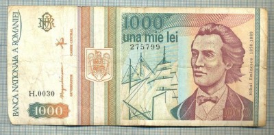 A1459 BANCNOTA-ROMANIA-1000 LEI-1993 -SERIA 0030 -EMINESCU -starea care se vede foto