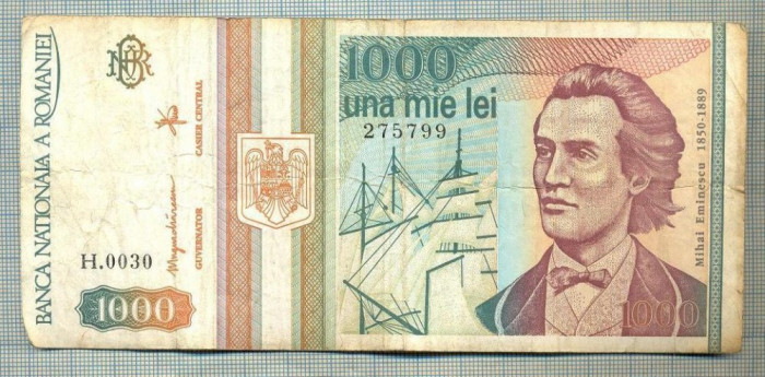 A1459 BANCNOTA-ROMANIA-1000 LEI-1993 -SERIA 0030 -EMINESCU -starea care se vede