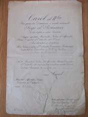 ROMANIA-ORDINUL COROANA ROMANIEI -DECRET DE NUMIRE IN GRADUL DE CAVALER, 1932 foto