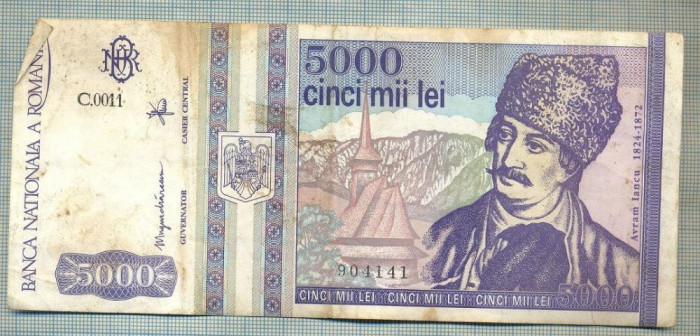 A1482 BANCNOTA-ROMANIA- 5000 LEI-1993-SERIA 0011-AVRAM IANCU-starea care se vede