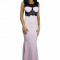 N462-5 Rochie eleganta de seara,tip sirena, decorata cu broderie si margele