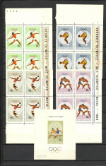 ROMANIA 1968 SERIE X4 PLUS COLITA MNH--JOCURILE OLIMPICE MEXIC foto