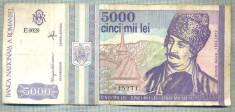 A1476 BANCNOTA-ROMANIA- 5000 LEI-1993-SERIA 0020-AVRAM IANCU-starea care se vede