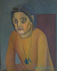 Portret de femeie, ulei/panza de Anca Voican Tutuianu, 1996, foto