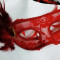 Set 3 buc- Masca de carnaval din dantela , rosu negru cu pene