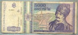 A1479 BANCNOTA-ROMANIA- 5000 LEI-1993-SERIA 0002-AVRAM IANCU-starea care se vede