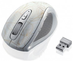 Mouse optic wireless I-BOX GOLD, alb foto