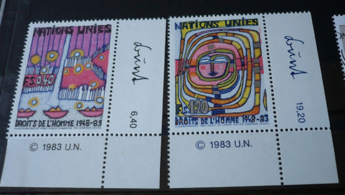 NATIUNILE UNITE GENEVA 1983 &ndash; DREPTURILE OMULUI, serie nestampilata, A28