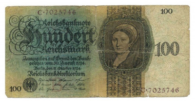 GERMANIA 100 Reichsmark MARCI 1924 U foto