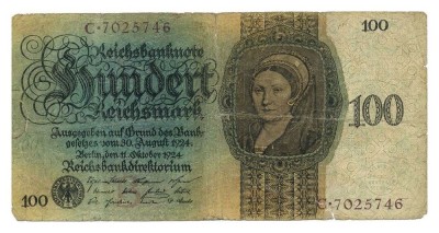 GERMANIA 100 Reichsmark MARCI 1924 U foto