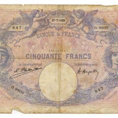 FRANTA 50 FRANCI FRANCS 1923 U