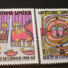 NATIUNILE UNITE GENEVA 1983 – DREPTURILE OMULUI, serie nestampilata, A27