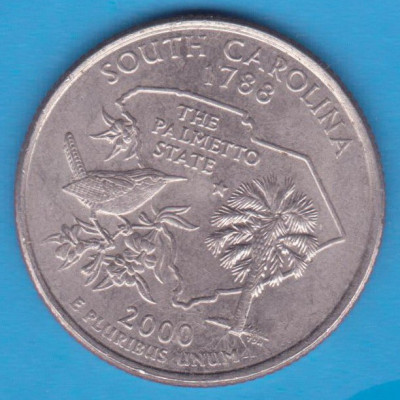 (M1129) MONEDA SUA - QUARTER DOLLAR 2000, LIT. D - SOUTH CAROLINA foto