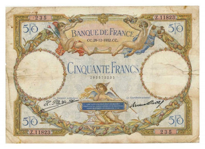 FRANTA 50 FRANCS FRANCI MERSON 29-12-1932 U foto