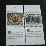 ONU VIENA 1989 &ndash; ARTICOLELE 5 si 6 DREPTURILE OMULUI, serie MNH cu VINIETA, A29, Nestampilat